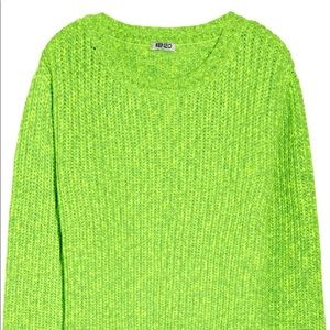 Kenzo lime green neon chunky sweater